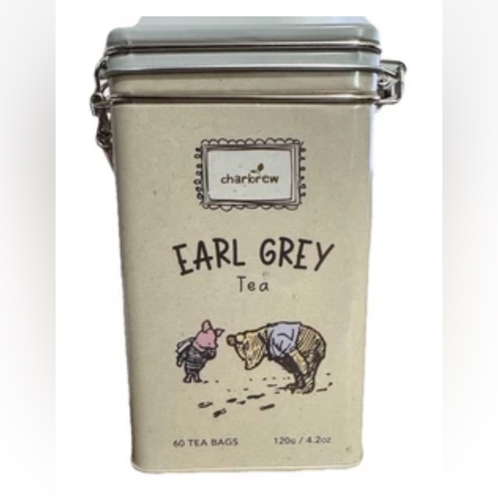 Sealed New Charbrew Earl Grey Tea 60 Tea Bags Winnie the Pooh Tin Best by 10/28